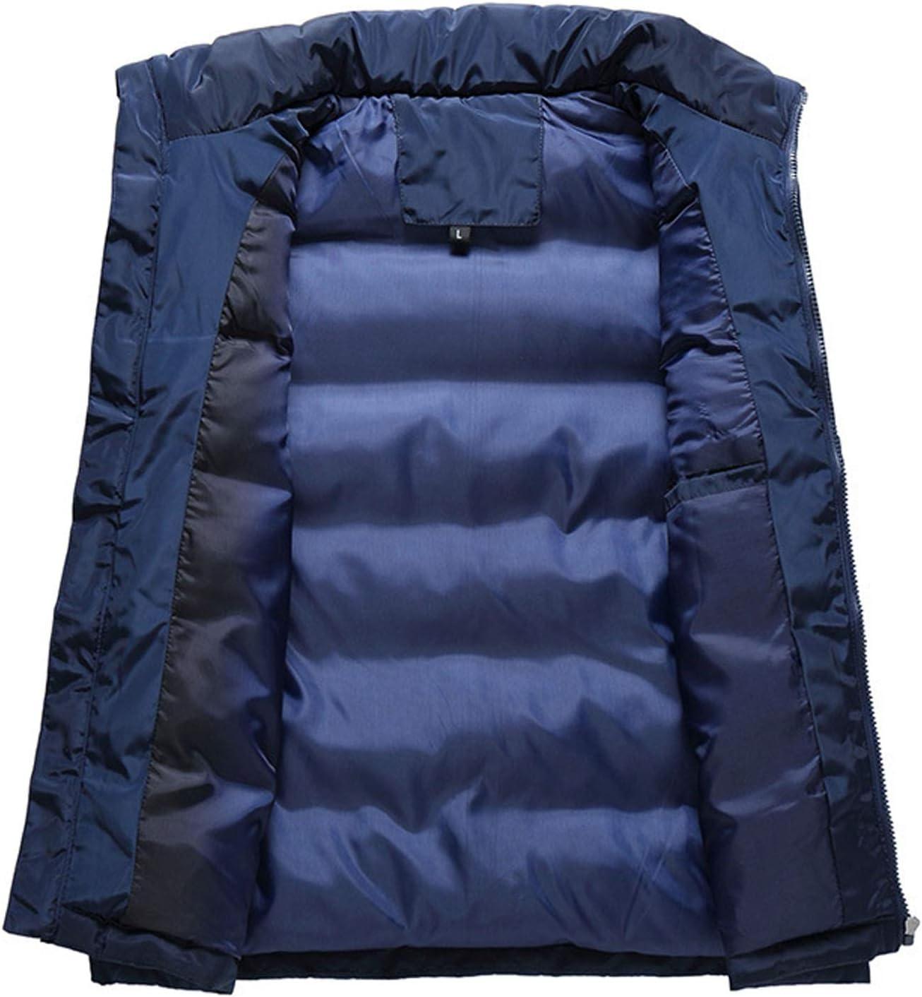 imageFlygo Mens Stand Collar Winter Warm Thick Quilted Padded Puffer Down VestBlack