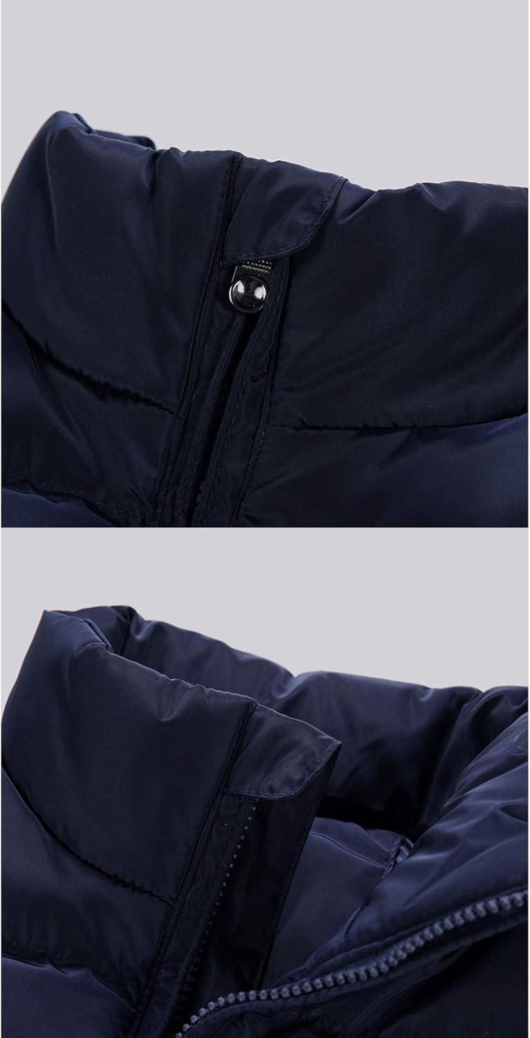 imageFlygo Mens Stand Collar Winter Warm Thick Quilted Padded Puffer Down VestBlack