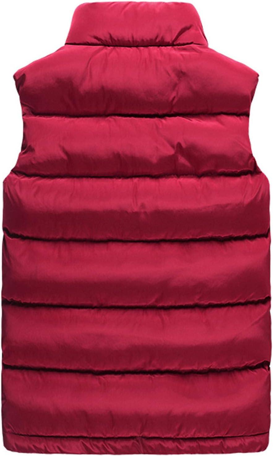 imageFlygo Mens Stand Collar Winter Warm Thick Quilted Padded Puffer Down VestRed