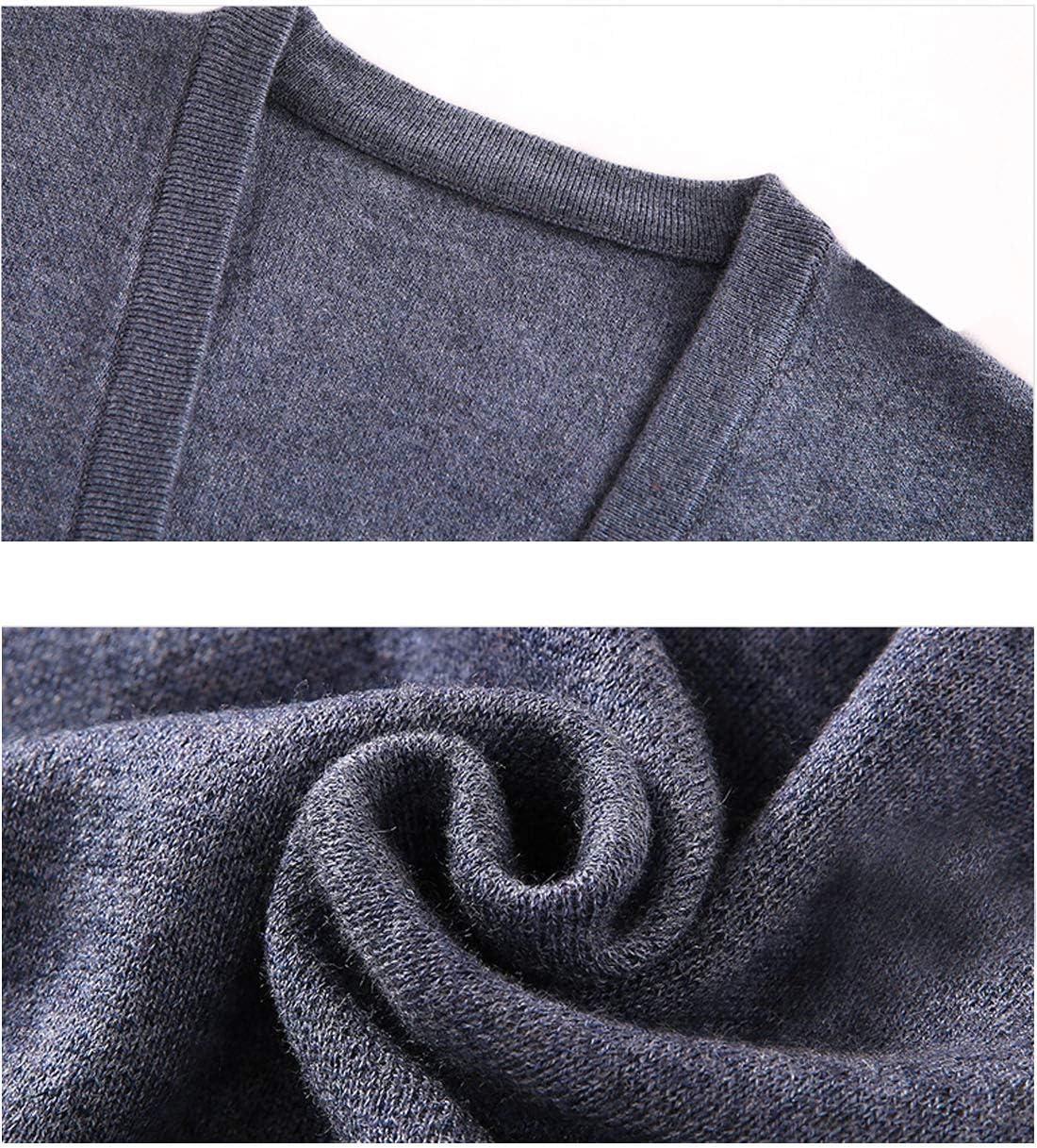 imageFlygo Mens VNeck Knitting Vest Classic Wool Blend Button Down Sweater VestGrey