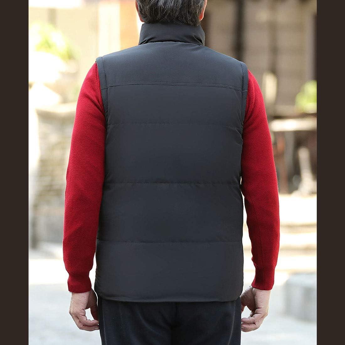 imageFlygo Mens Warm Fleece Lined Quilted Puffer Vest Outdoor Padded Sleeveless JacketBlack