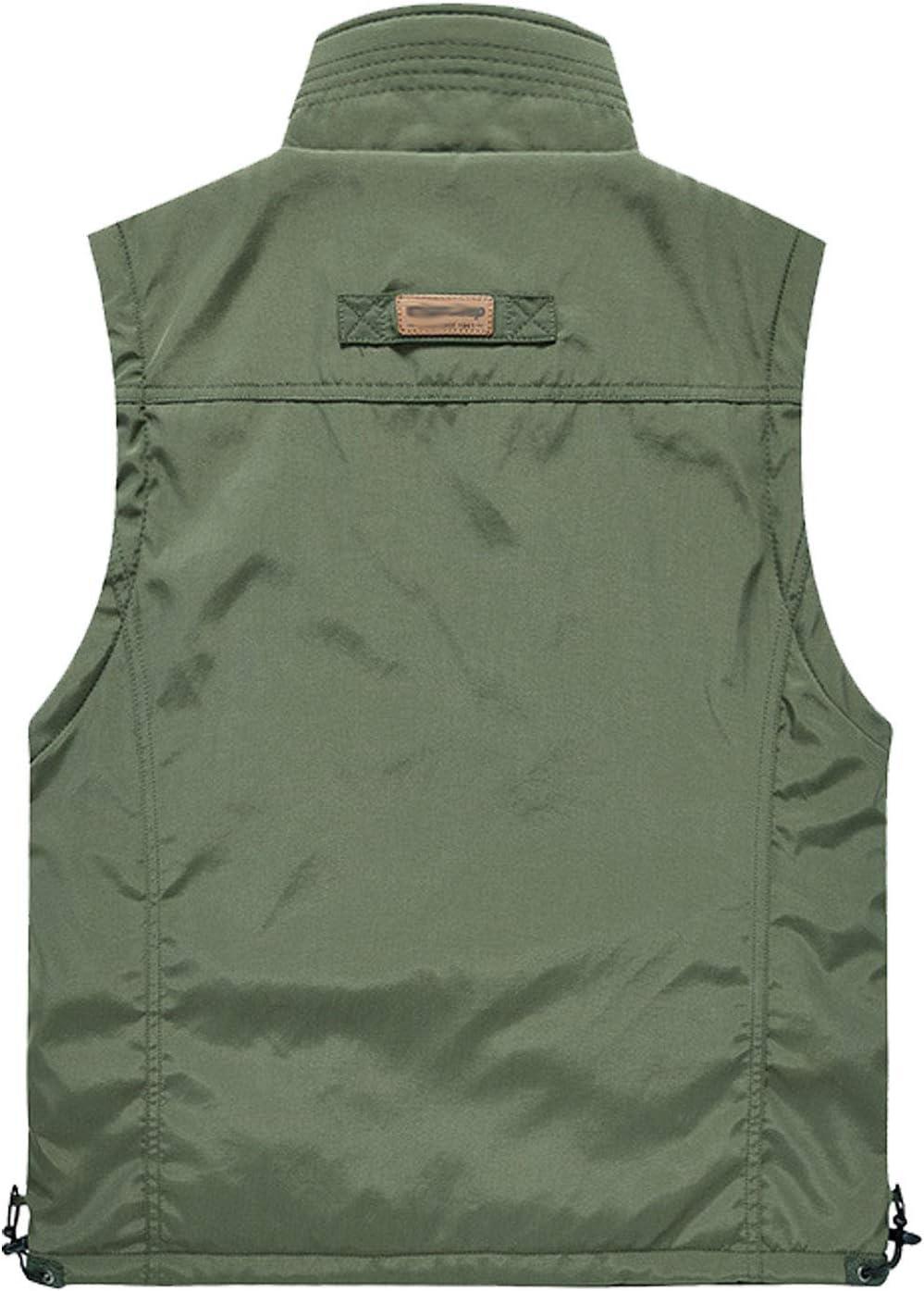 imageFlygo Mens Winter Outdoor Fleece Lightweight Travel Safari Vest Outerwear Sleeveless Jacket01 Blue