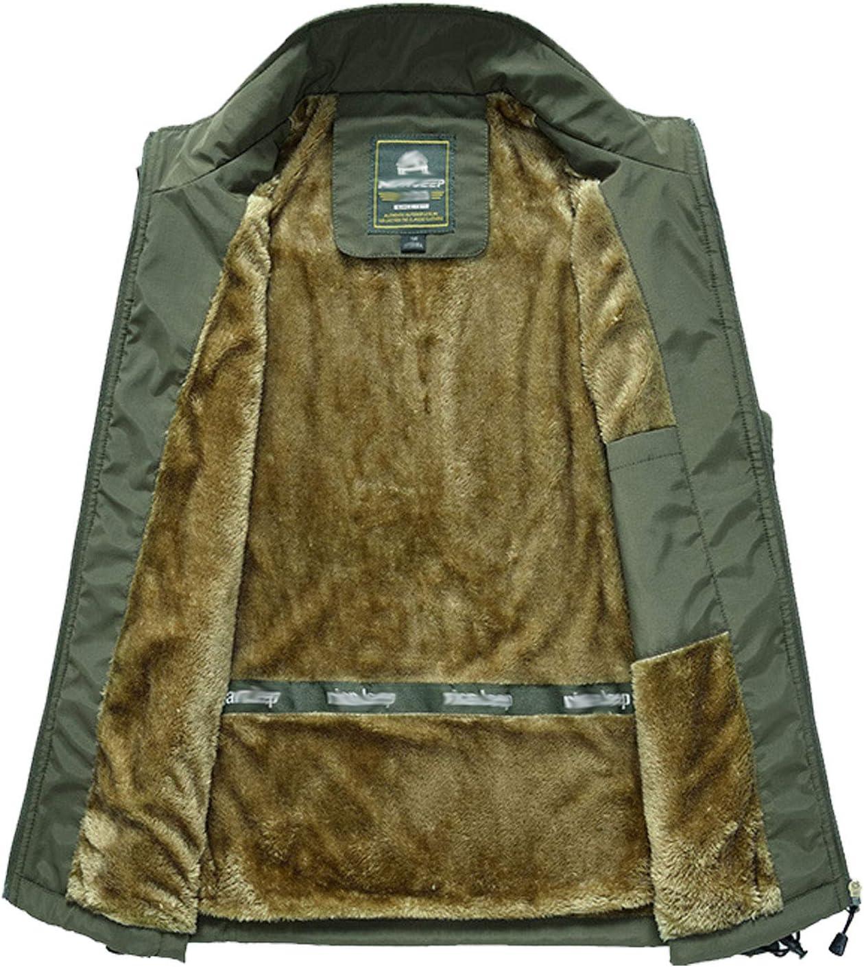 imageFlygo Mens Winter Outdoor Fleece Lightweight Travel Safari Vest Outerwear Sleeveless Jacket01 Green