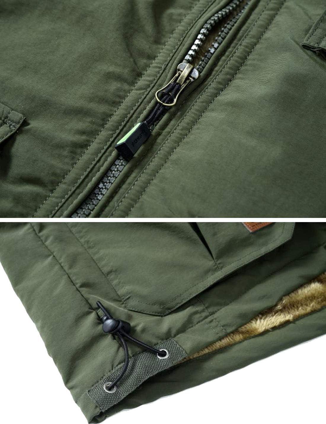 imageFlygo Mens Winter Outdoor Fleece Lightweight Travel Safari Vest Outerwear Sleeveless Jacket02 Khaki