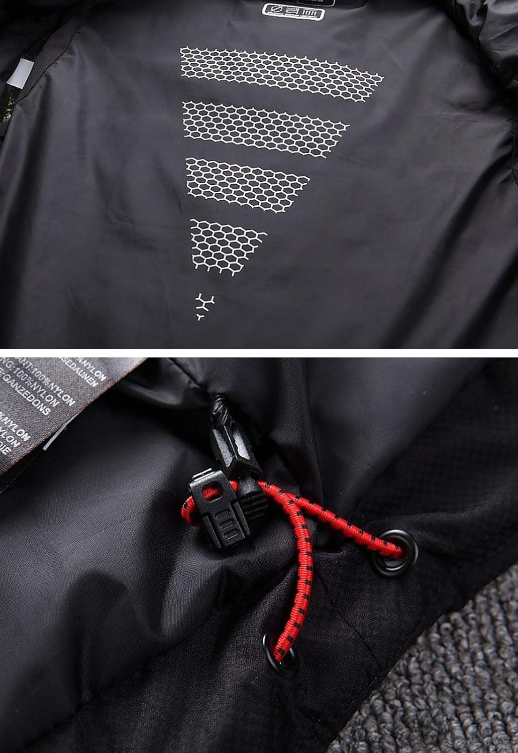 imageFlygo Mens Winter Sleeveless Hooded Puffer Down Vest OuterwearBlack