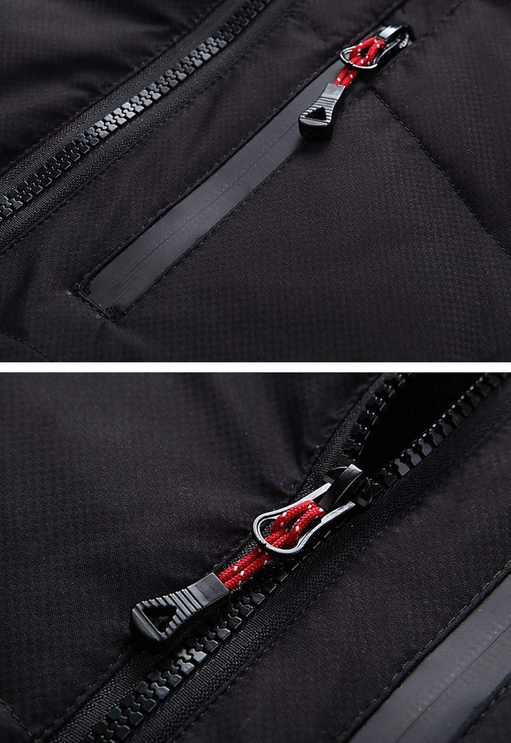 imageFlygo Mens Winter Sleeveless Hooded Puffer Down Vest OuterwearBlue