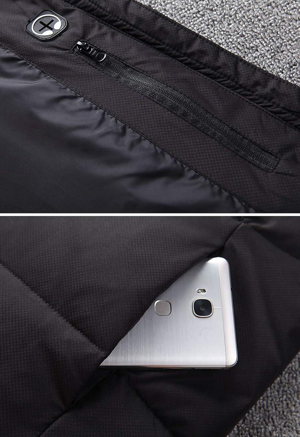 imageFlygo Mens Winter Sleeveless Hooded Puffer Down Vest OuterwearGrey