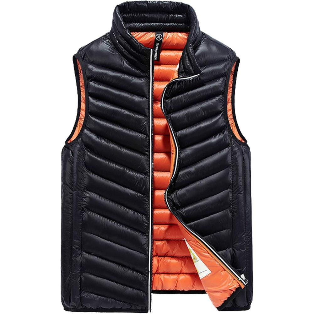 imageFlygo Mens Winter Lightweight Quilted Cotton Padded Puffer Outdoor Vest JacketBlack