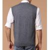 imageFlygo Mens Basic VNeck Jacquard Knitted Sweater Vest Waistcoat with Button FrontDark Grey