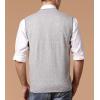 imageFlygo Mens Basic VNeck Jacquard Knitted Sweater Vest Waistcoat with Button FrontLight Grey