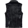 imageFlygo Mens Button Down Distressed Denim Vest Ripped Trucker Jean OutwearBlack