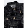 imageFlygo Mens Button Down Distressed Denim Vest Ripped Trucker Jean OutwearDark Blue
