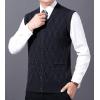 imageFlygo Mens Casual Argyle V Neck Button Front Wool Knitted Sweater Vest WaistcoatNavy