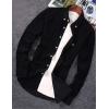 imageFlygo Mens Casual Corduroy Shirt Button Down Long Sleeve Solid Tops Shirts JacketBlack