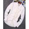 imageFlygo Mens Casual Corduroy Shirt Button Down Long Sleeve Solid Tops Shirts JacketWhite