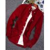 imageFlygo Mens Casual Corduroy Shirt Button Down Long Sleeve Solid Tops Shirts JacketWine Red