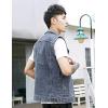 imageFlygo Mens Casual Lapel ButtonDown Denim Vest Sleeveless Trucker Jeans Vests JacketGrey