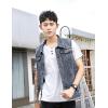 imageFlygo Mens Casual Lapel ButtonDown Denim Vest Sleeveless Trucker Jeans Vests JacketGrey