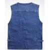 imageFlygo Mens Casual Outdoor Washed Denim MultiPockets Work Travel Safari Fishing Vest OutwearBlue