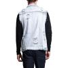 imageFlygo Mens Classic Button Down Ripped Denim Jean Vest Sleeveless JacketLight Blue