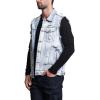 imageFlygo Mens Classic Button Down Ripped Denim Jean Vest Sleeveless JacketLight Blue