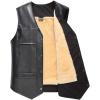 imageFlygo Mens Classic PU Leather Vest Fleece Sherpa Lined Waistcoat Sleeveless Button Down V Neck JacketLight Yellow