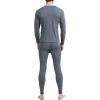 imageFlygo Mens Long Thermal Underwear Set ONeck Top and Bottom Base LayerDark Grey