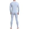 imageFlygo Mens Long Thermal Underwear Set ONeck Top and Bottom Base LayerLight Grey