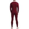 imageFlygo Mens Long Thermal Underwear Set ONeck Top and Bottom Base LayerWine Red