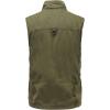 imageFlygo Mens Military Outdoor Multi Pockets Climbing Hiking Sleeveless Cotton Mesh Vest JacketDark Green
