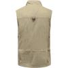 imageFlygo Mens Military Outdoor Multi Pockets Climbing Hiking Sleeveless Cotton Mesh Vest JacketKhaki