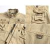 imageFlygo Mens Military Outdoor Multi Pockets Climbing Hiking Sleeveless Cotton Mesh Vest JacketKhaki
