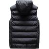 imageFlygo Mens Outdoor Hooded Padded Puffer Vest Lightweight Sleeveless Down JacketBlack