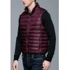 imageFlygo Mens Packable Lightweight Quilted Down Puffer Vest Insulated Gilet Jacket CoatWine Red