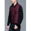 imageFlygo Mens Packable Lightweight Quilted Down Puffer Vest Insulated Gilet Jacket CoatWine Red