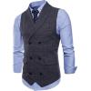 imageFlygo Mens Slim Fit Plaid Formal Business Vest for Suit Tuxedo WaistcoatBlack