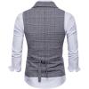 imageFlygo Mens Slim Fit Plaid Formal Business Vest for Suit Tuxedo WaistcoatGrey