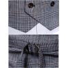 imageFlygo Mens Slim Fit Plaid Formal Business Vest for Suit Tuxedo WaistcoatKhaki
