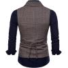 imageFlygo Mens Slim Fit Plaid Formal Business Vest for Suit Tuxedo WaistcoatKhaki
