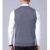imageFlygo Mens Slim Fit Plaid Knitted VNeck Sweater Vests PulloverGrey