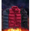 imageFlygo Mens Stand Collar Winter Warm Thick Quilted Padded Puffer Down VestRed
