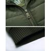 imageFlygo Mens Stylish Stand Collar Fleece Down Quilted Puffer Vest Active Bodywarmer GiletArmy Green