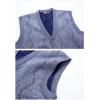 imageFlygo Mens Thermal Fleece Vest VNeck Button Up Knit Argyle Sweater VestsLight Grey