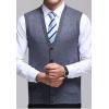 imageFlygo Mens VNeck Knitting Vest Classic Wool Blend Button Down Sweater VestGrey