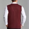 imageFlygo Mens VNeck Wool Knitted Sweater Vest Knitwear Waistcoat with Button FrontWine Red