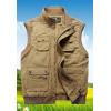 imageFlygo Mens Warm Fleece Padded Full Zip Up MultiPocket Outdoor Lightweight VestKhaki