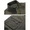 imageFlygo Mens Warm Fleece Padded Full Zip Up MultiPocket Outdoor Lightweight VestKhaki