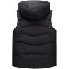 imageFlygo Mens Winter Sleeveless Hooded Puffer Down Vest OuterwearBlack