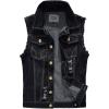 imageFlygo Mens Button Down Distressed Denim Vest Ripped Trucker Jean OutwearBlack