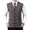 imageFlygo Mens Casual Argyle V Neck Button Front Wool Knitted Sweater Vest WaistcoatCoffee